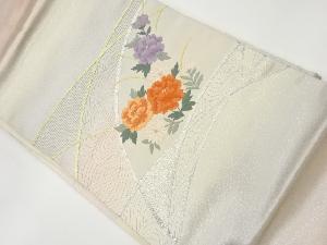 金駒刺繍流水に草花模様名古屋帯